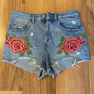 Zara Rose embroidered Jean Shorts